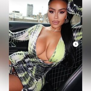 Fashion Nova Watch Me Ruche Tie Dye Mini Dress